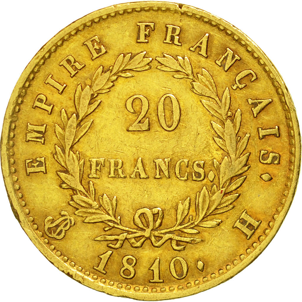 Moneda, Francia, Napoléon I, 20 Francs, 1810, La Rochelle, MBC, Oro, KM:695.3