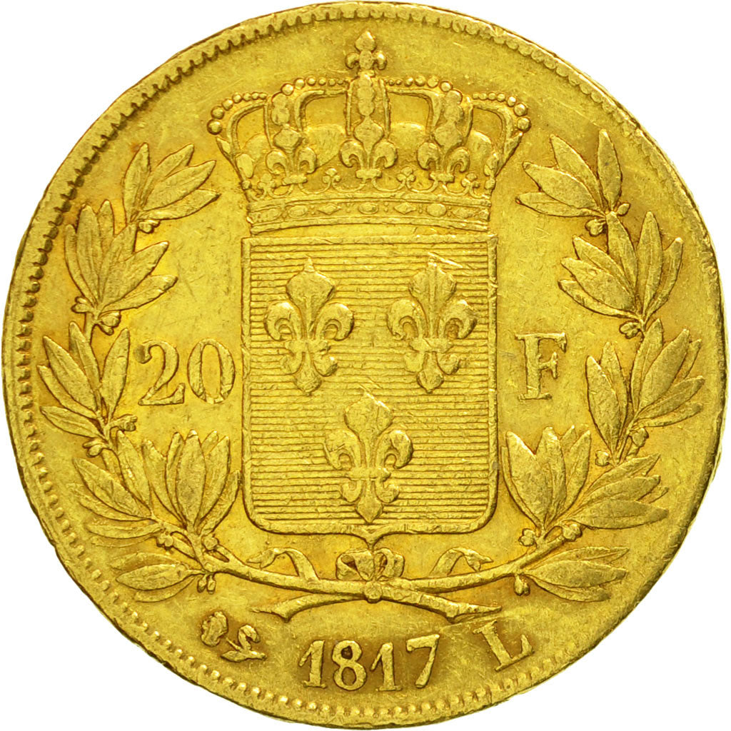 Moneta, Francja, Louis XVIII, Louis XVIII, 20 Francs, 1817, Bayonne, EF(40-45)