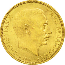 Moneta, Danimarca, Christian X, 20 Kroner, 1916, Copenhagen, SPL-, Oro, KM:817.1