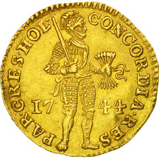 Coin, Netherlands, HOLLAND, Ducat, 1744, AU(50-53), Gold, KM:12.2