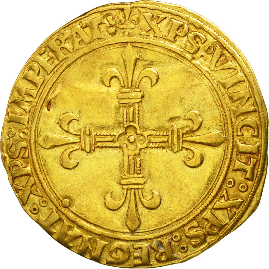 Munten, Frankrijk, Charles VIII, Ecu d'or, Paris, ZF, Goud, Duplessy:575A