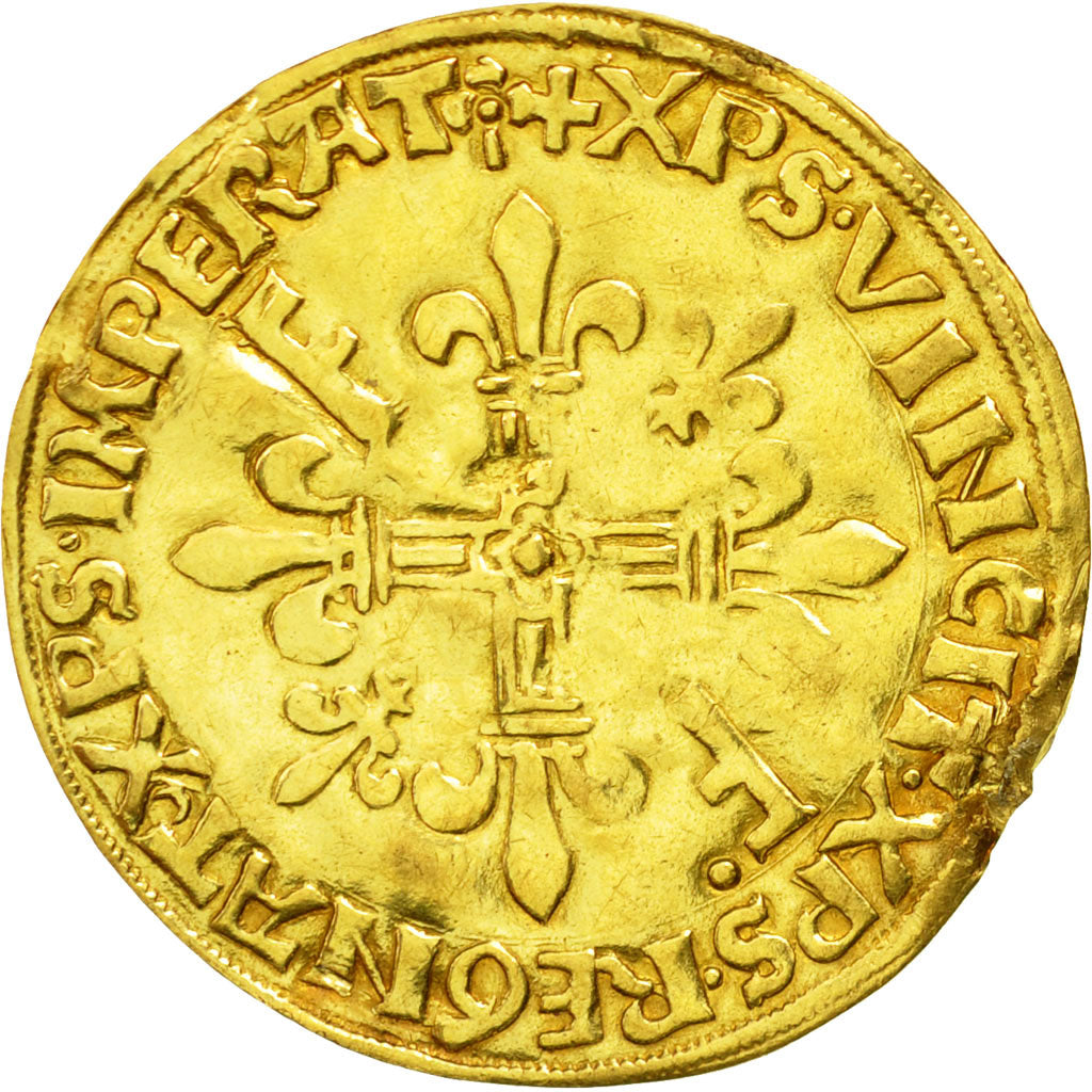 Coin, France, Ecu d'or, Lyons, VF(30-35), Gold, Duplessy:775
