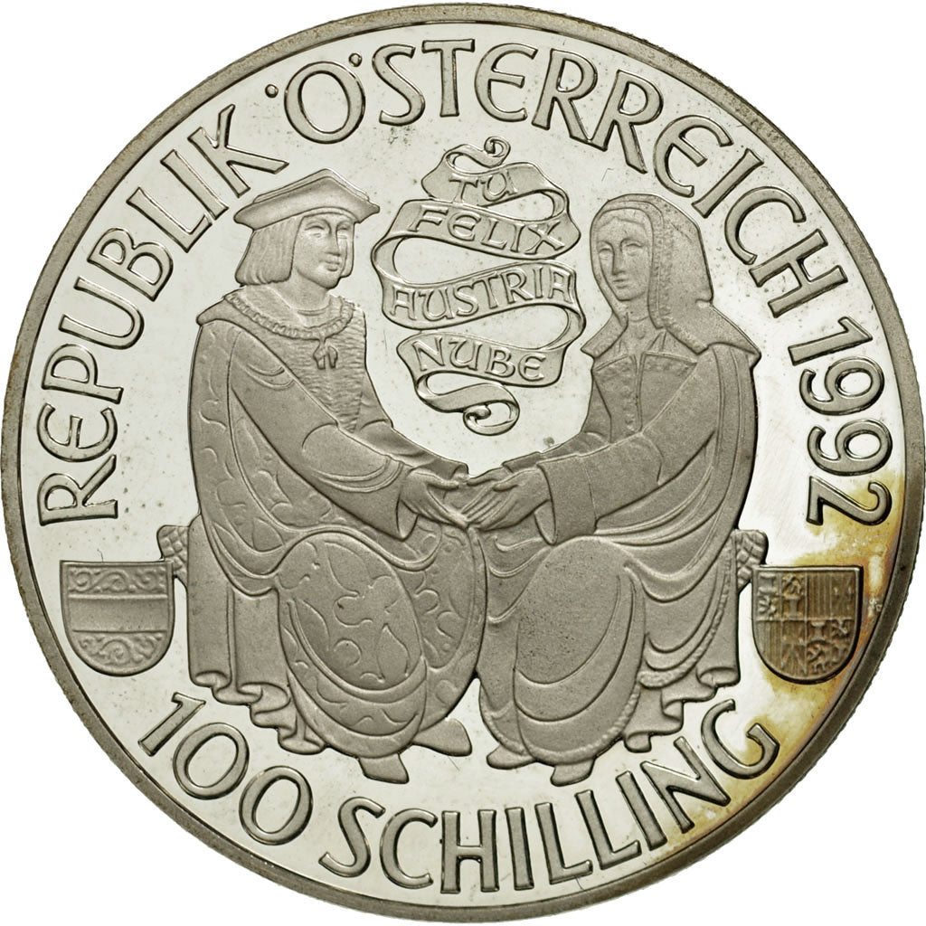 Moneta, Austria, 100 Schilling, 1992, SPL, Argento, KM:3003