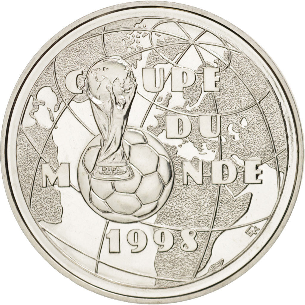 France, 1 Franc, 1997, World Cup 1998, Silver, KM:1211