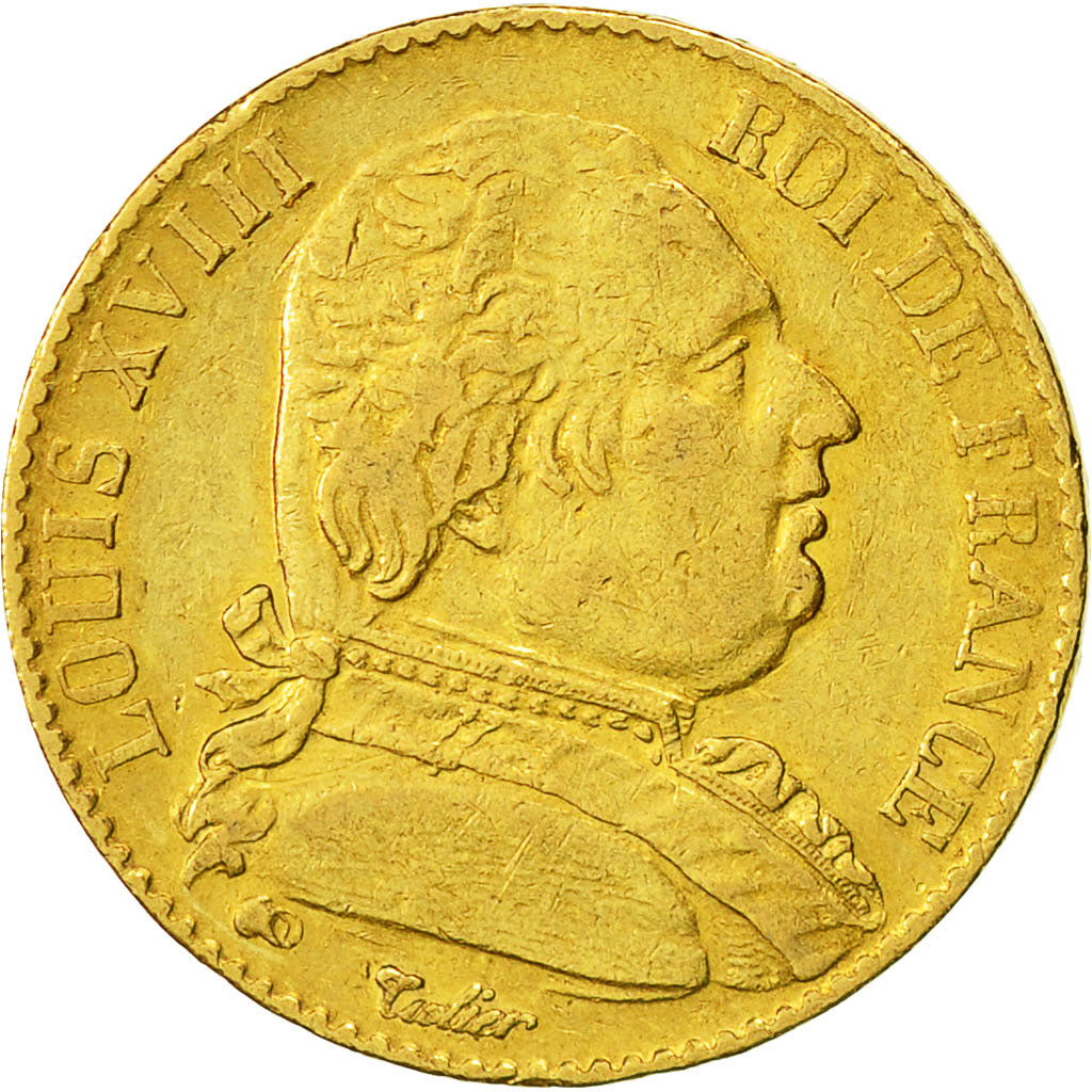 Monnaie, France, Louis XVIII, 20 Francs, 1815, Paris, TTB, Or, Gadoury 1026