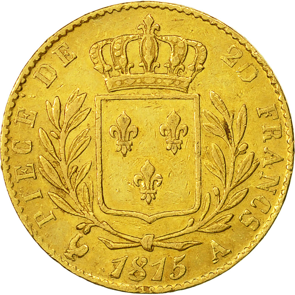 Monnaie, France, Louis XVIII, 20 Francs, 1815, Paris, TTB, Or, Gadoury 1026