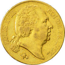Moneda, Francia, Louis XVIII, 20 Francs, 1817, Lille, MBC, Oro, KM 712.9