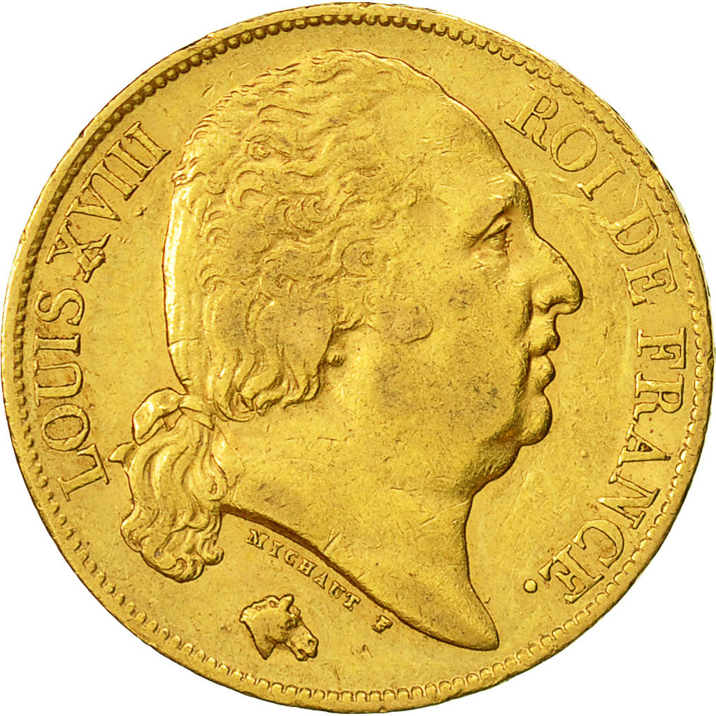 Monnaie, France, Louis XVIII, 20 Francs, 1822, Paris, TTB, Or, Gadoury 1028