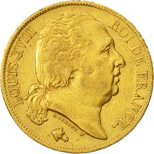 Monnaie, France, Louis XVIII, 20 Francs, 1822, Paris, TTB, Or, Gadoury 1028