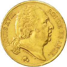Monnaie, France, Louis XVIII, 20 Francs, 1824, Paris, TTB+, Or, Gadoury 1028