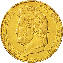 Moneda, Francia, Louis-Philippe, 20 Francs, 1848, Paris, MBC+, Oro, KM:750.1
