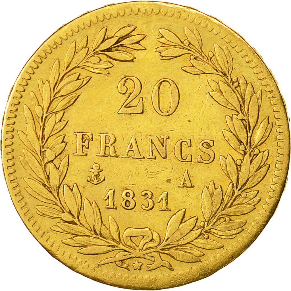 Coin, France, Louis-Philippe, 20 Francs, 1831, Paris, EF(40-45), Gold, KM:746.1