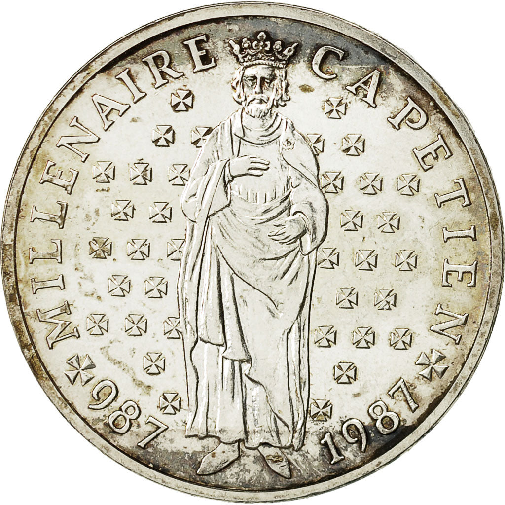 Coin, France, Hugues Capet, 10 Francs, 1987, AU(55-58), Silver, KM:961