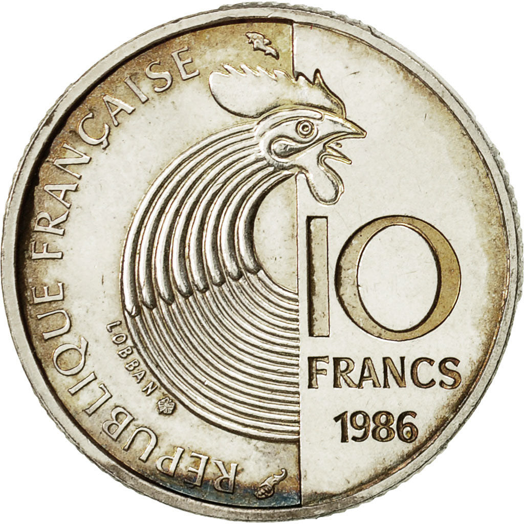 Munten, Frankrijk, 10 Francs, 1986, PR, Zilver, KM:958a, Gadoury:825