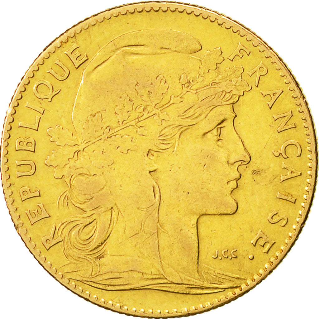 Coin, France, Marianne, 10 Francs, 1907, Paris, VF(30-35), Gold, KM:846