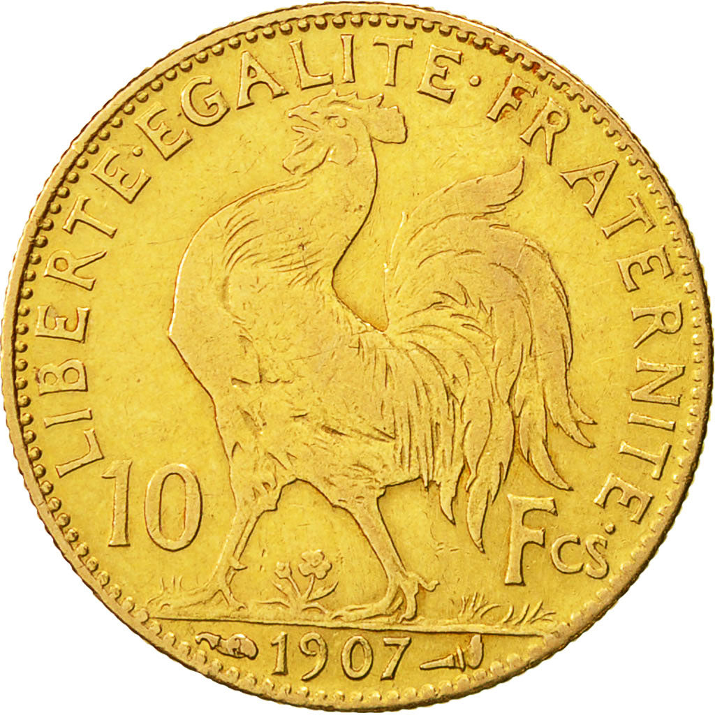 Coin, France, Marianne, 10 Francs, 1907, Paris, VF(30-35), Gold, KM:846
