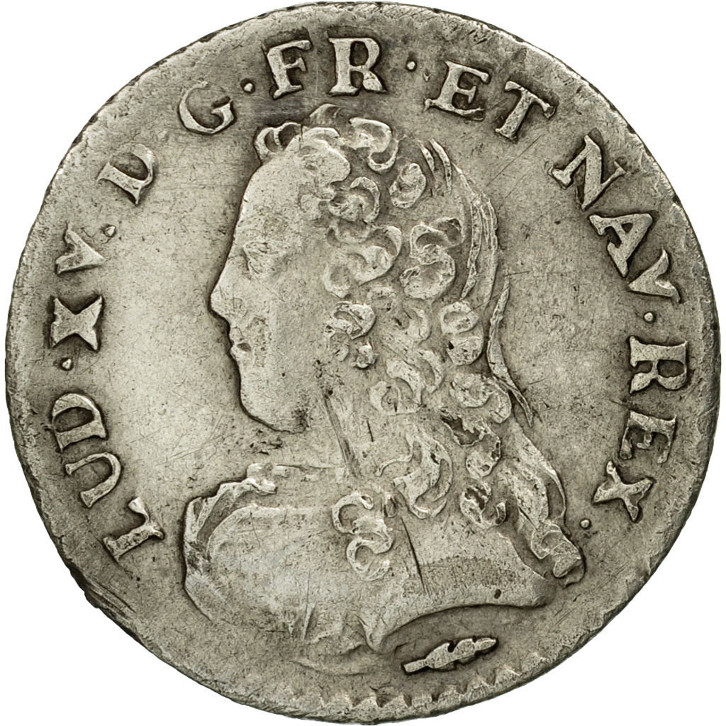 Monnaie, France, Louis XV, 1/20 Écu  aux branches d'olivier,1727, Amiens,Gad 283