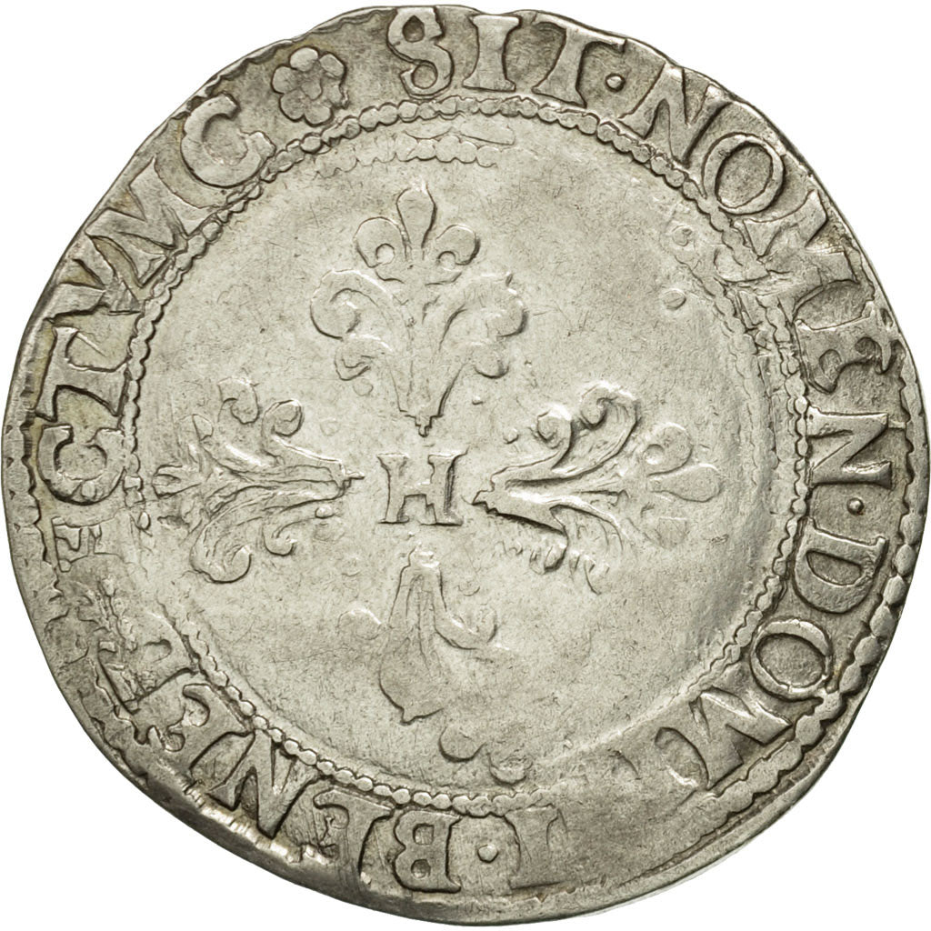 Monnaie, France, Henri III, Demi Franc, 1590, Saint-Lizier, La Ligue, TTB