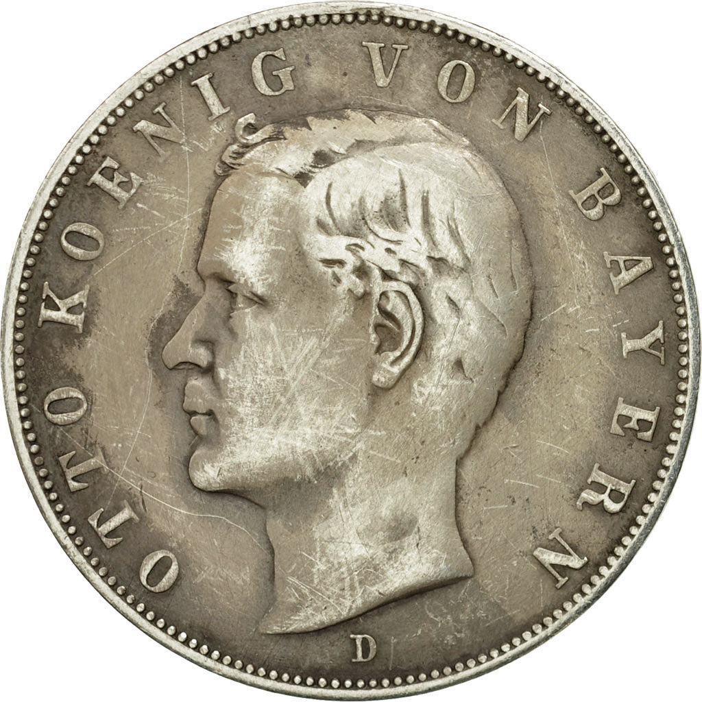 Coin, German States, BAVARIA, Otto, 3 Mark, 1913, Munich, VF(30-35), Silver