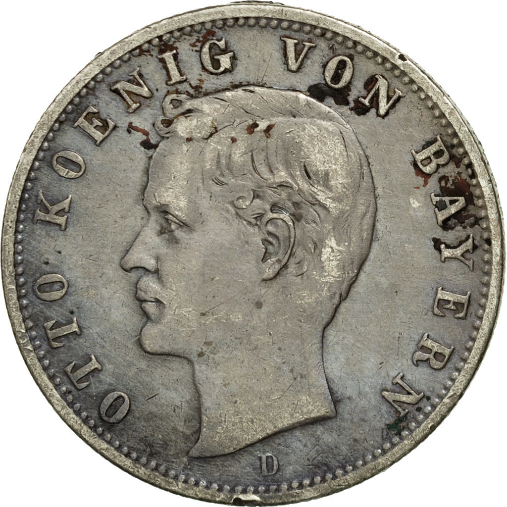 Coin, German States, BAVARIA, Otto, 2 Mark, 1905, Munich, EF(40-45), Silver