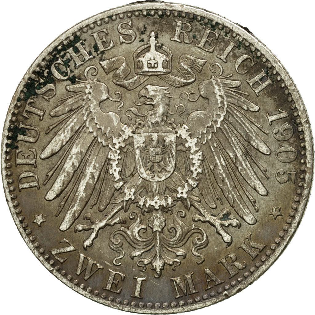Coin, German States, BAVARIA, Otto, 2 Mark, 1905, Munich, EF(40-45), Silver