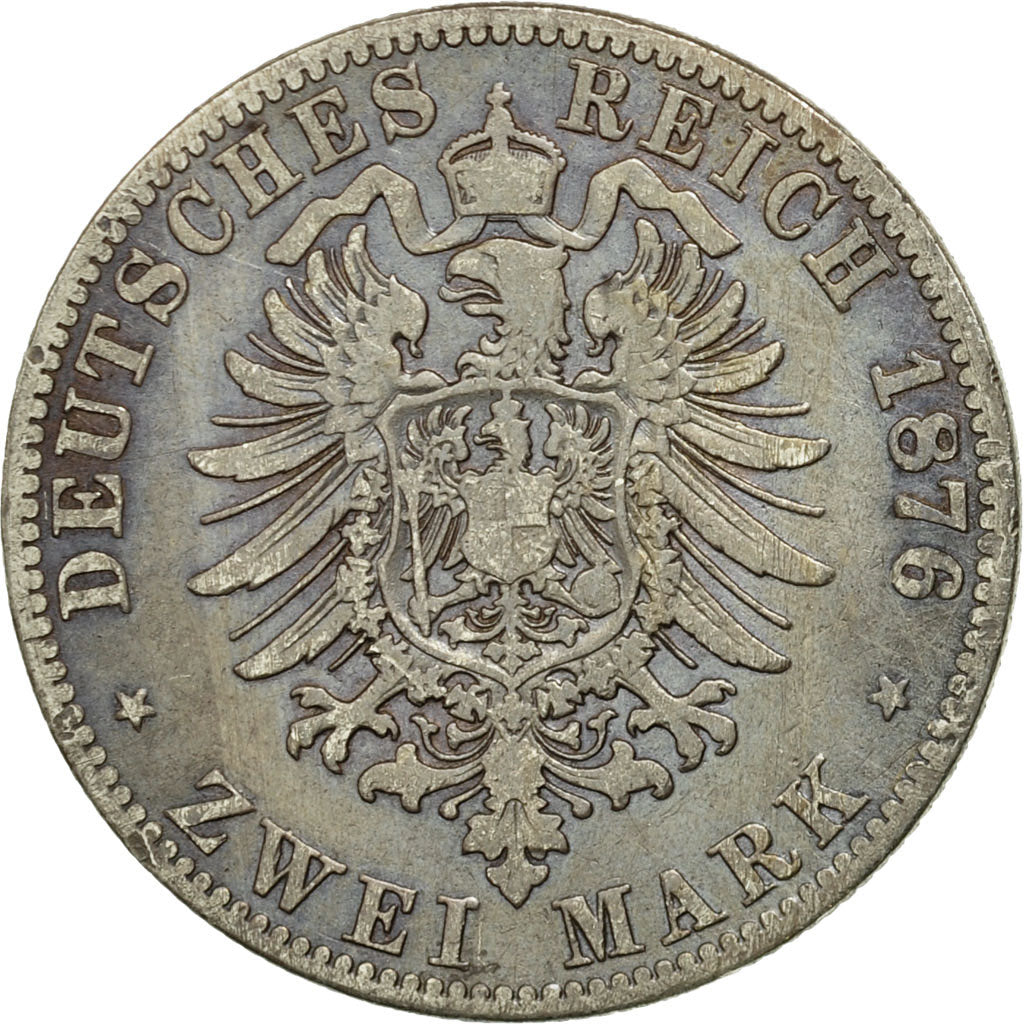 Coin, German States, PRUSSIA, Wilhelm I, 2 Mark, 1876, Berlin, VF(20-25)