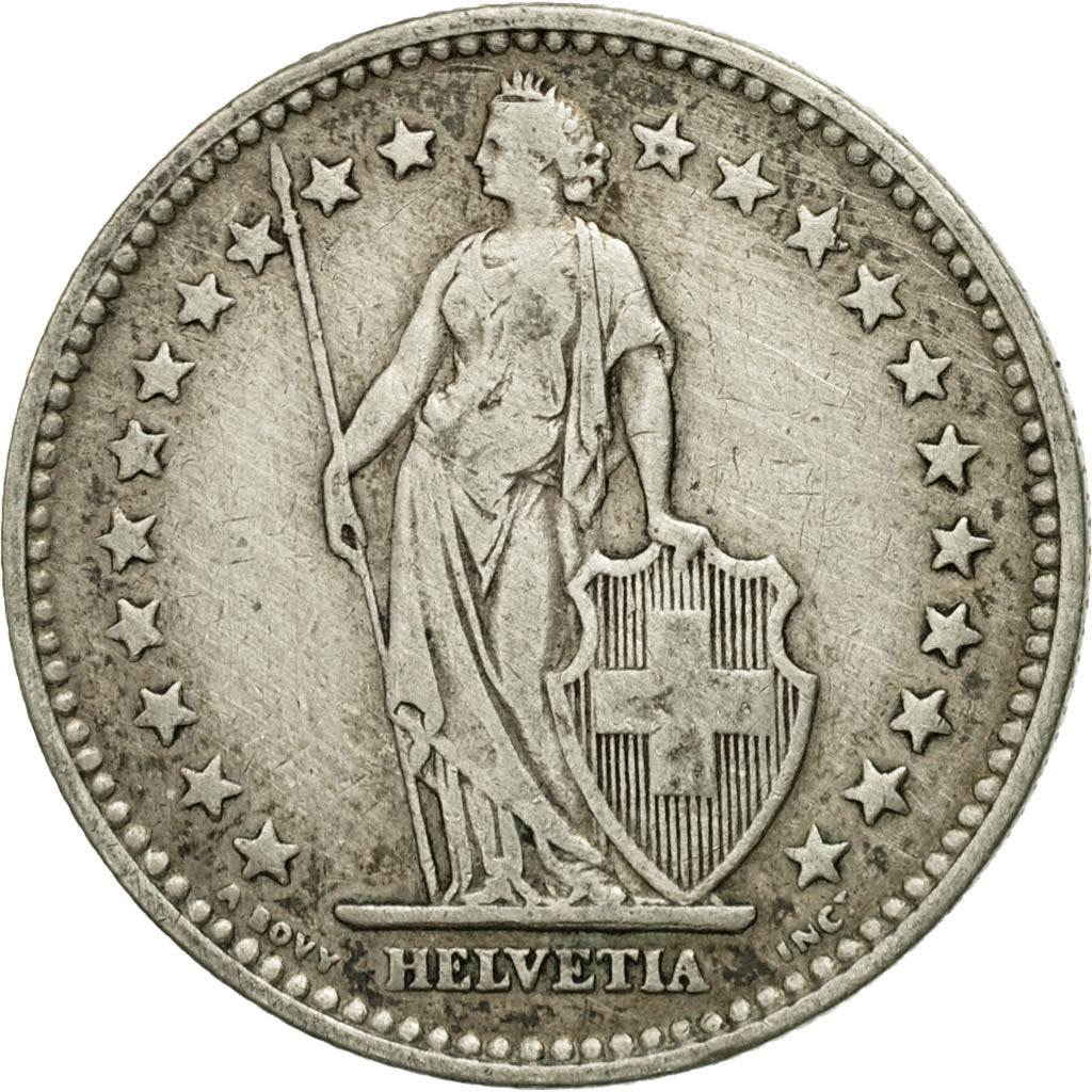 Coin, Switzerland, 2 Francs, 1894, EF(40-45), Silver, KM:21