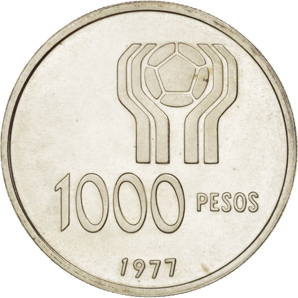 Argentina, 1000 Pesos, 1977, SPL, Argento, KM:78