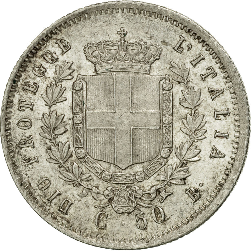 Münze, Italien Staaten, EMILIA, Vittorio Emanuele II, 50 Centesimi, 1859,Bologna
