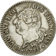 Munten, Frankrijk, 15 sols françois, 1/8 ECU, 1791, Paris, ZF, Zilver, KM 604.1