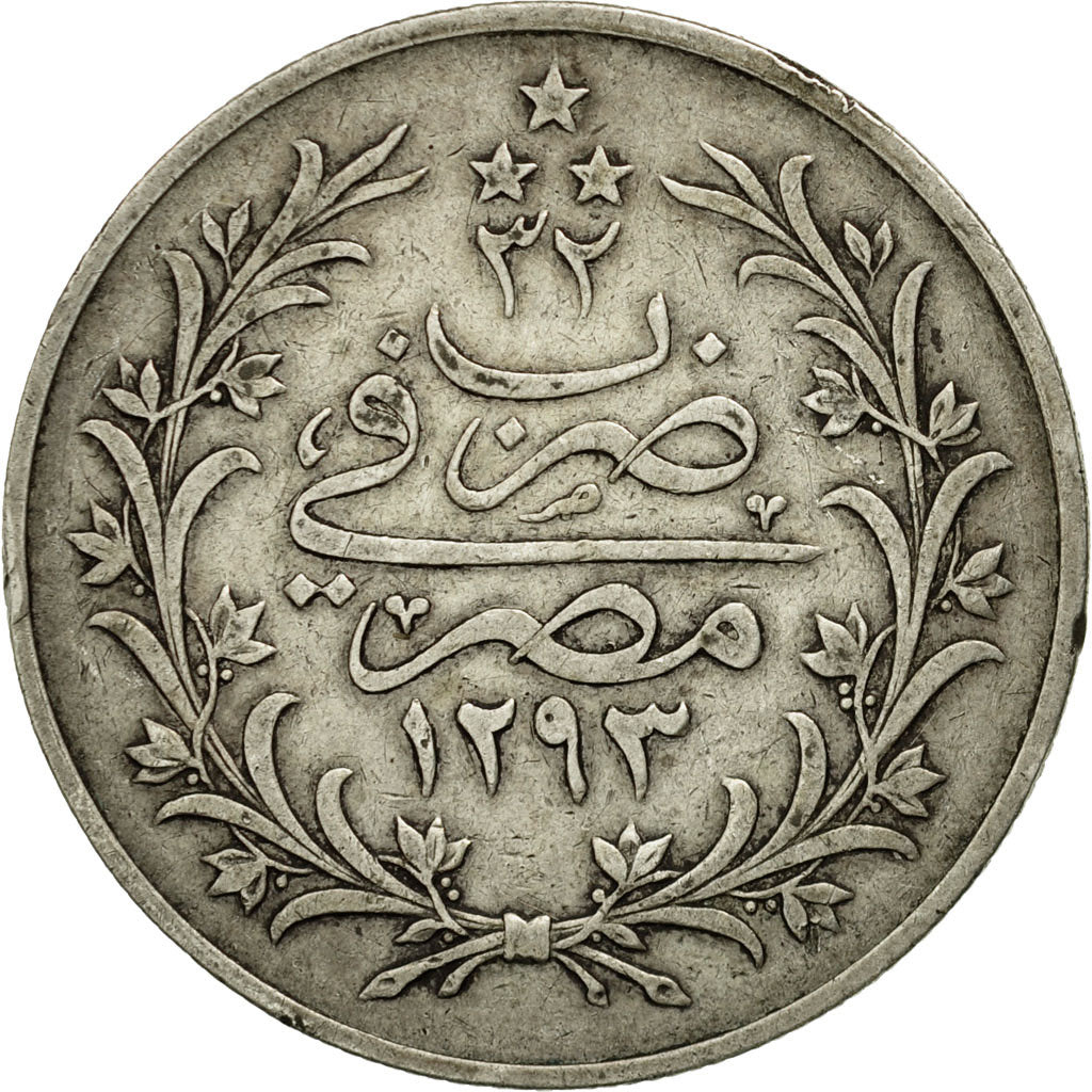 Moneta, Egitto, Abdul Hamid II, 10 Qirsh, 1906, Misr, BB, Argento, KM:295