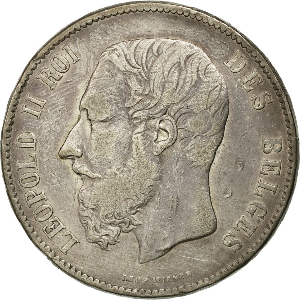 Coin, Belgium, Leopold II, 5 Francs, 5 Frank, 1870, VF(30-35), Silver, KM:24