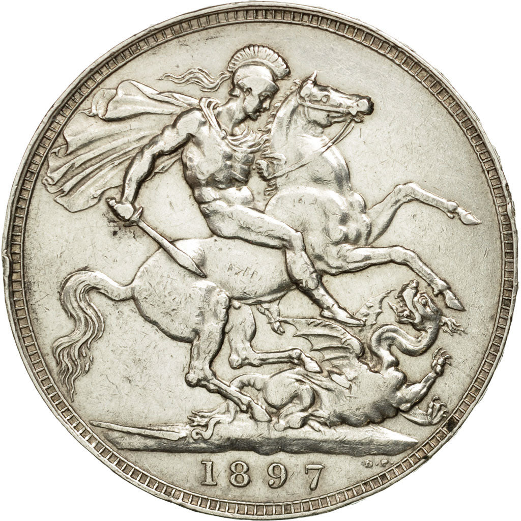 Coin, Great Britain, Victoria, Crown, 1897, EF(40-45), Silver, KM:783