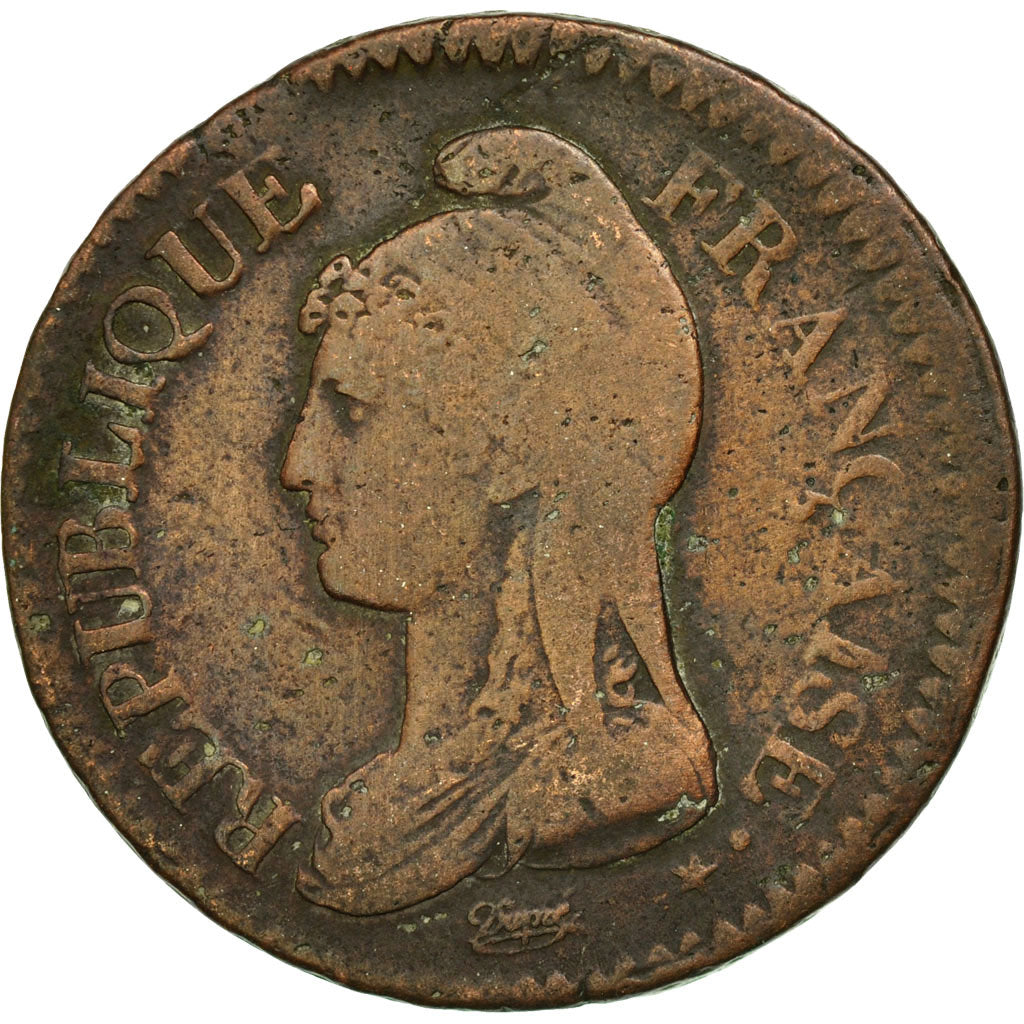 Coin, France, Dupré, Decime, 1798, Strasbourg, VF(20-25), Bronze, KM:644.4