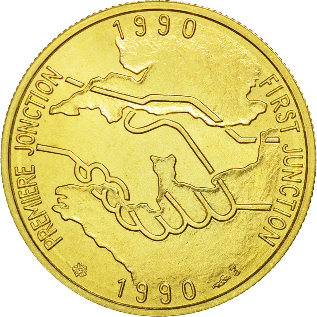 France, Token, Tunnel sous la Manche - First Junction, History, 1990, MS(63)