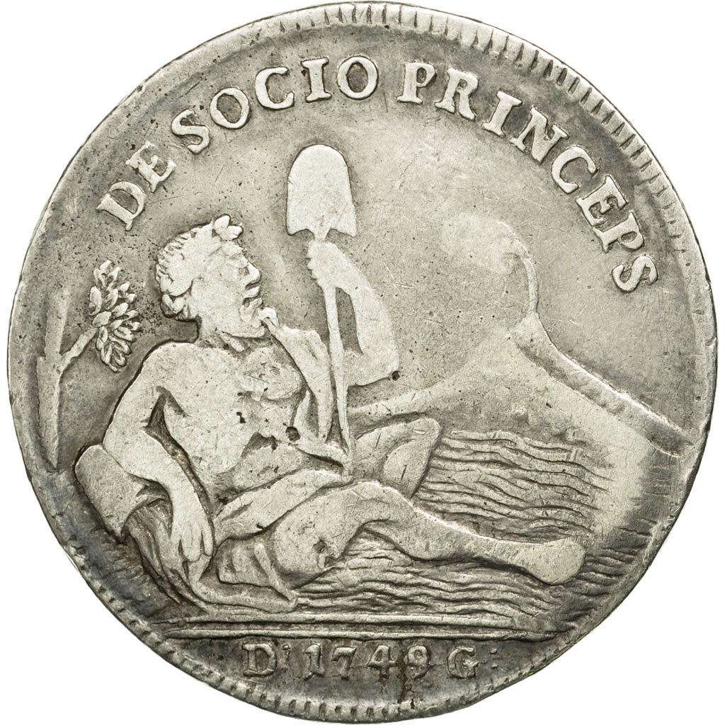 Coin, ITALIAN STATES, NAPLES, Carlo, 120 Grana, 1749, VF(30-35), Silver, KM:150