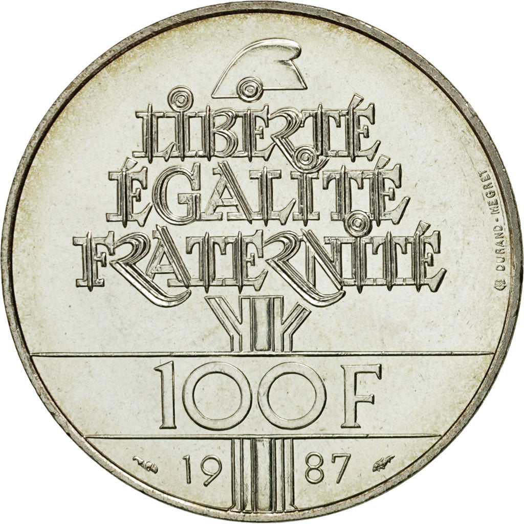Coin, France, Lafayette, 100 Francs, 1987, AU(55-58), Silver, KM:962