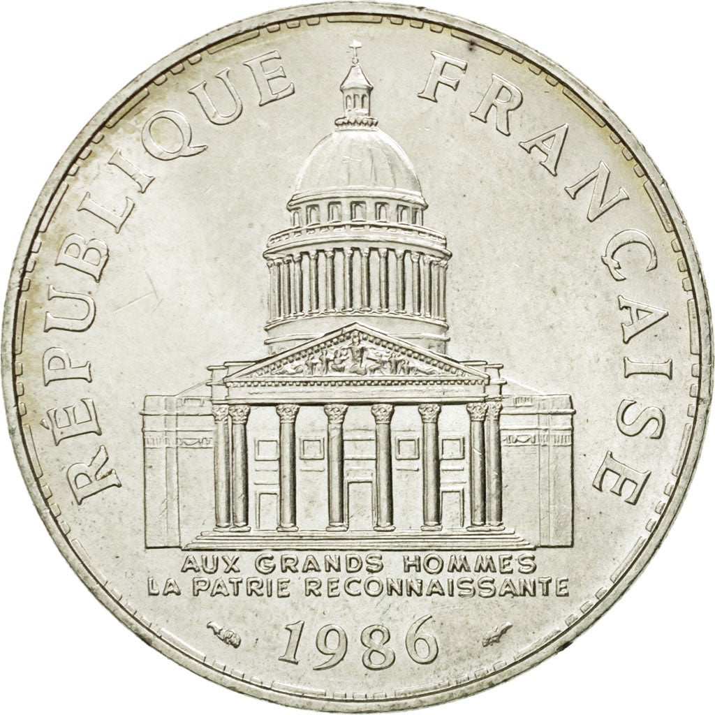 Coin, France, Panthéon, 100 Francs, 1986, Paris, AU(55-58), Silver, KM:951.1