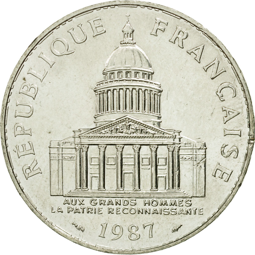 Coin, France, Panthéon, 100 Francs, 1987, Paris, AU(55-58), Silver, KM:951.1