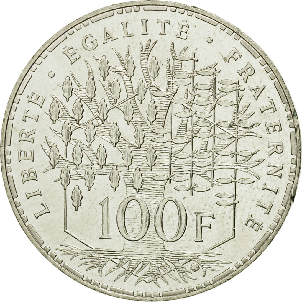 Coin, France, Panthéon, 100 Francs, 1987, Paris, AU(55-58), Silver, KM:951.1