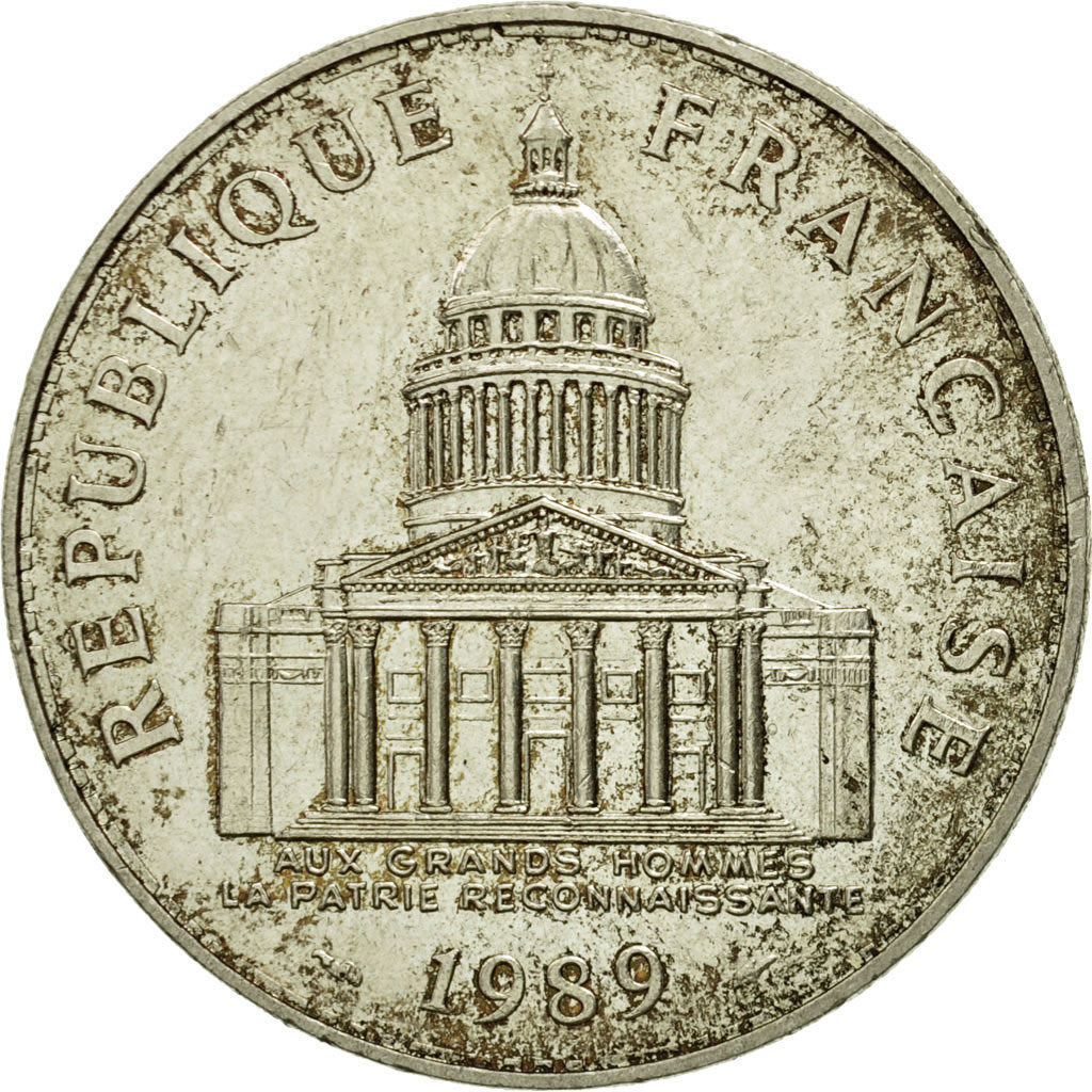 Munten, Frankrijk, Panthéon, 100 Francs, 1989, Paris, PR, Zilver, KM:951.1