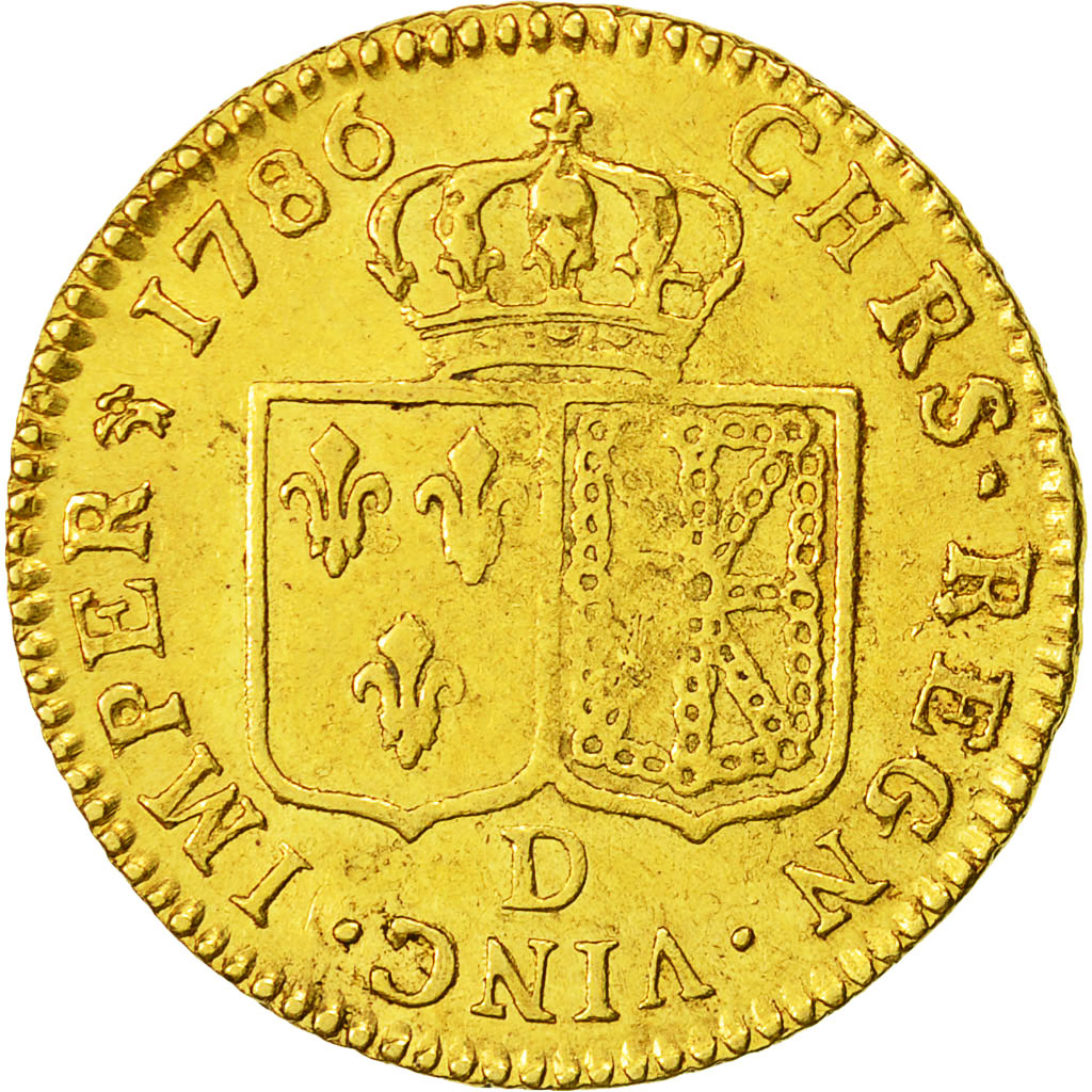 Moneta, Francia, Louis XVI, Louis d'or à la tête nue, 1786, Lyons, KM 591.5