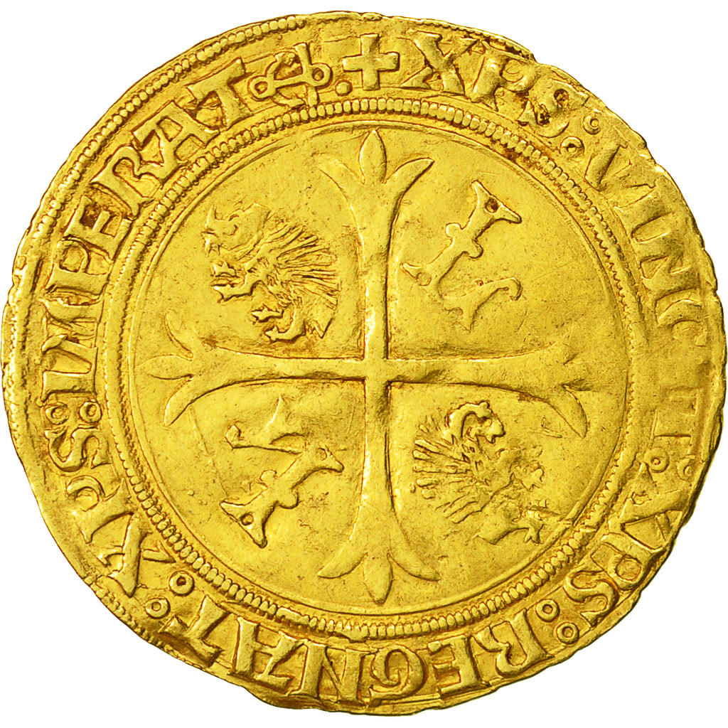 Coin, France, Louis XII, Ecu d'or aux Porcs-Epics, Bayonne, AU(50-53), Gold