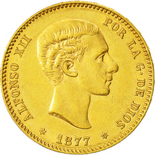 Monnaie, Espagne, Alfonso XII, 25 Pesetas, 1877, Madrid, TTB+, Or, KM:673