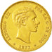 Moneta, Spagna, Alfonso XII, 25 Pesetas, 1877, Madrid, BB+, Oro, KM:673