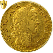 Coin, France, Louis XIV, Louis d'or au buste juvénile, tête laurée, 1665,Paris