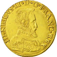 Moneda, Francia, François II, Double Henri d'or 1st type, 1560, Poitiers, MBC
