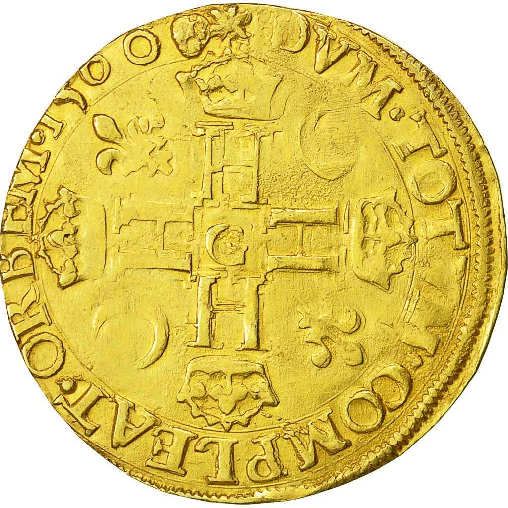 Moneda, Francia, François II, Double Henri d'or 1st type, 1560, Poitiers, MBC