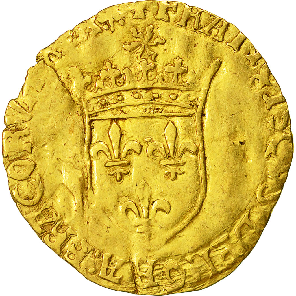 Münze, Frankreich, François Ier, Ecu d'or, Toulouse, 5th type, S+, Gold,Dy775