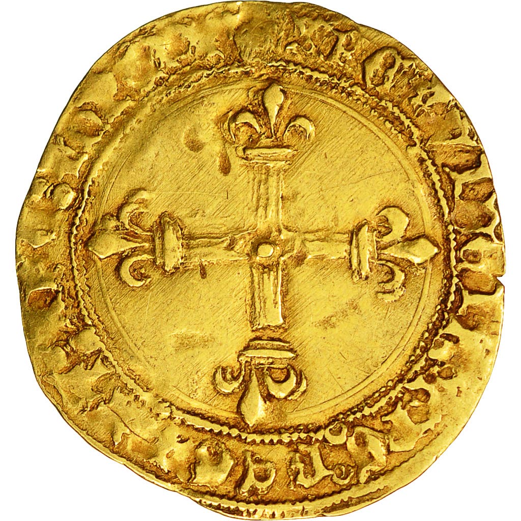 Munten, Frankrijk, Charles VIII, Ecu d'or, Montpellier, 1st emission, FR+,Dy 575